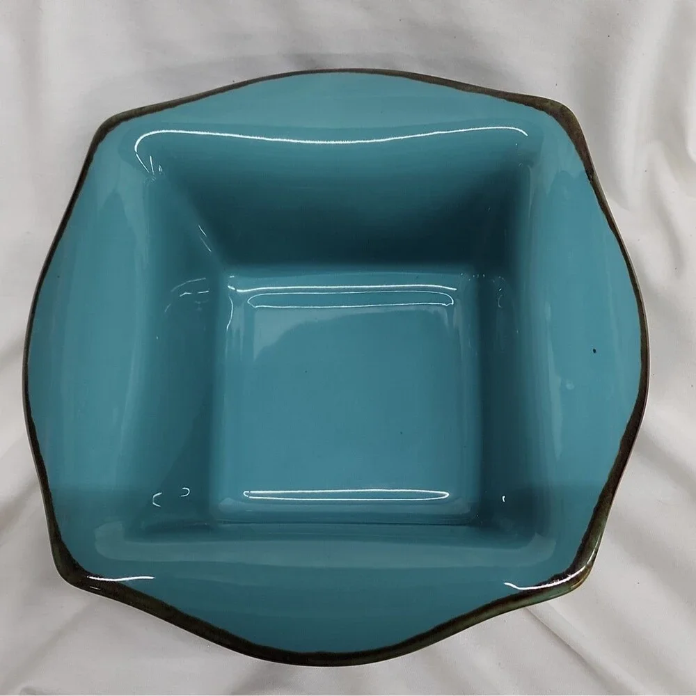 Southern Living At HOME Tuscan Everyday Baker 1 qt Blue Square Ceramic Dish